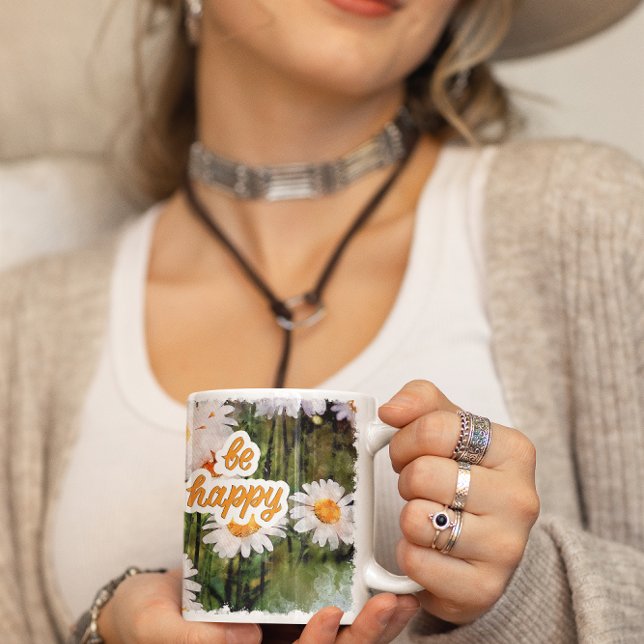 Daisy Coffee Mug (Watercolor Daisy Flower Coffee Mug)