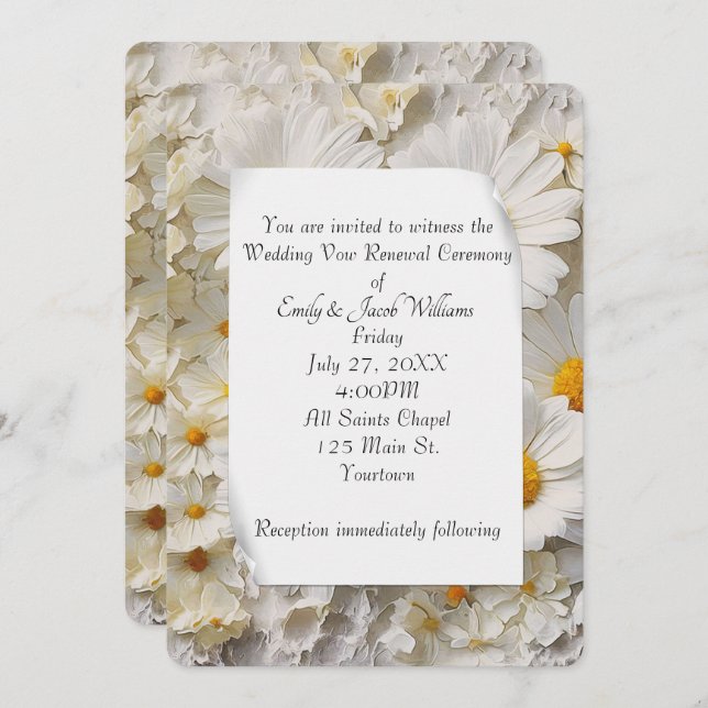 Daisy Collection Vow Renewal Wedding Invitation (Front/Back)