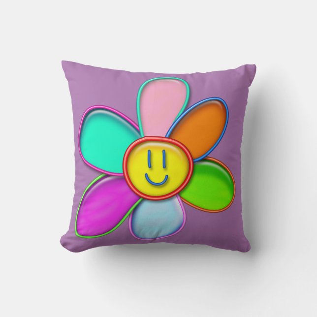 DAISY - Colorful Magic Daisy for Kids - Throw Pillow (Front)