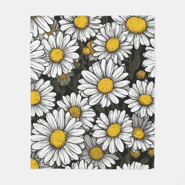 Daisy Comic Style Fleece Blanket (Front)