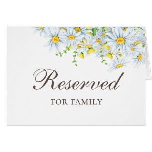 Daisy. Country floral script wedding reserved sign Cards