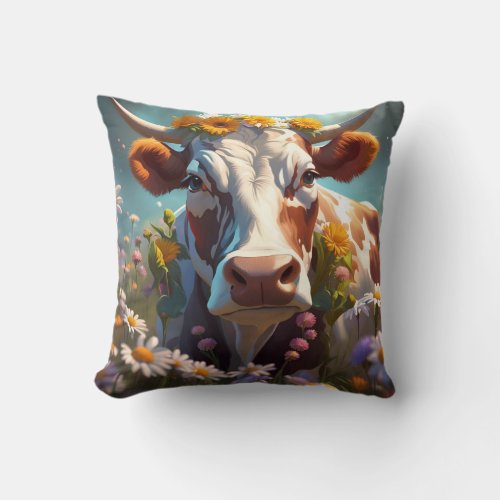 Daisy Cow Accent Pillow