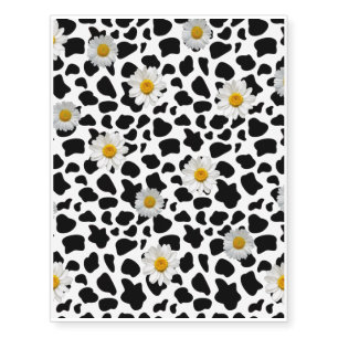 Daisy Cow Print Temporary Tattoos