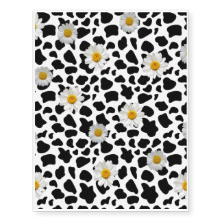 Daisy Cow Print Temporary Tattoos