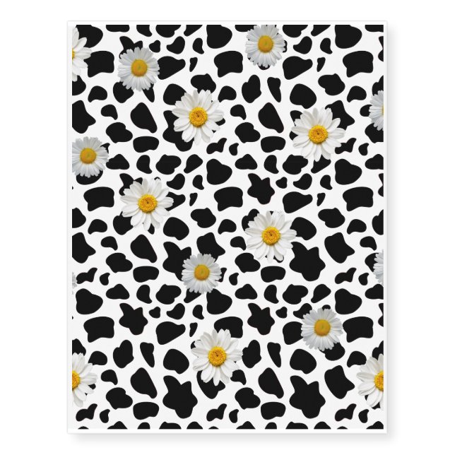 Daisy Cow Print Temporary Tattoos (Front)