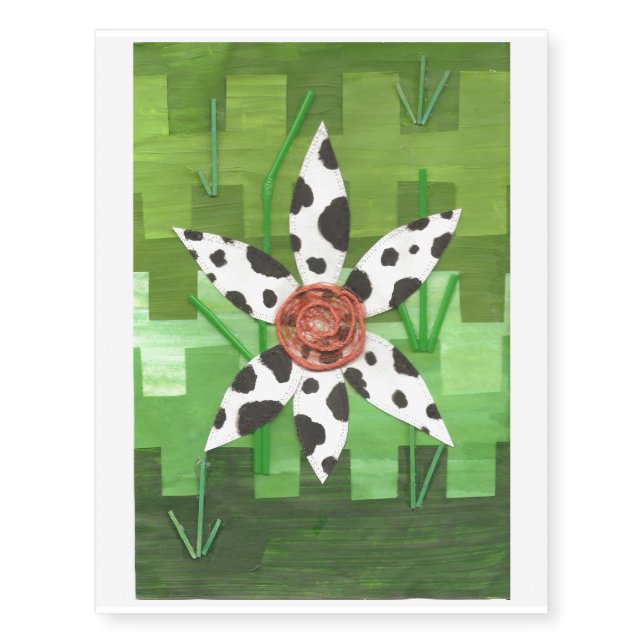Daisy Cow Temporary Tattoo (Front)