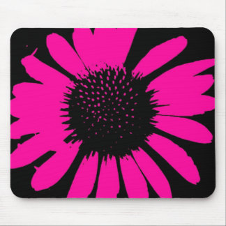 Daisy Crazy Hot Pink & Black Mouse Pad