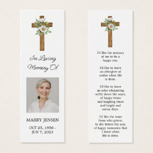 Daisy Cross Photo Funeral Bookmark