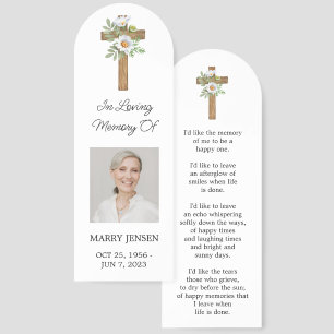 Daisy Cross Photo Memorial Bookmark