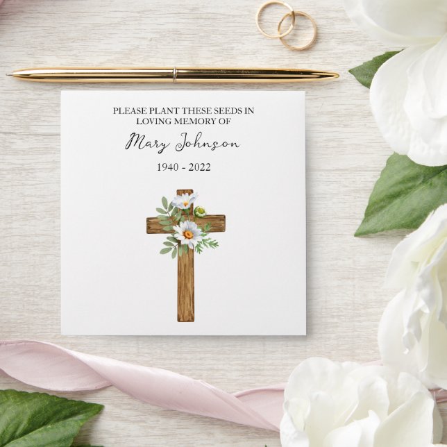 Daisy Cross Seed Packet Funeral Envelope (Wedding)