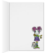 "Daisy" Cute Flower Child Cat Fairy Art Card (Inside (Right))