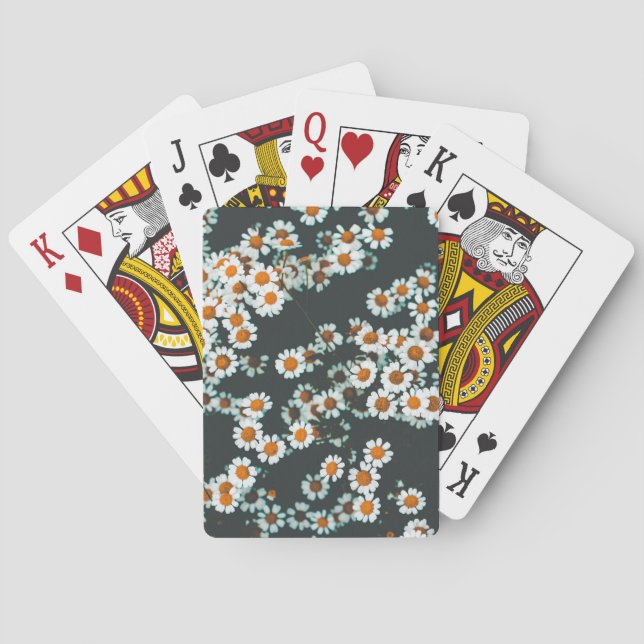 Daisy Daisies Floral Poker Cards (Back)