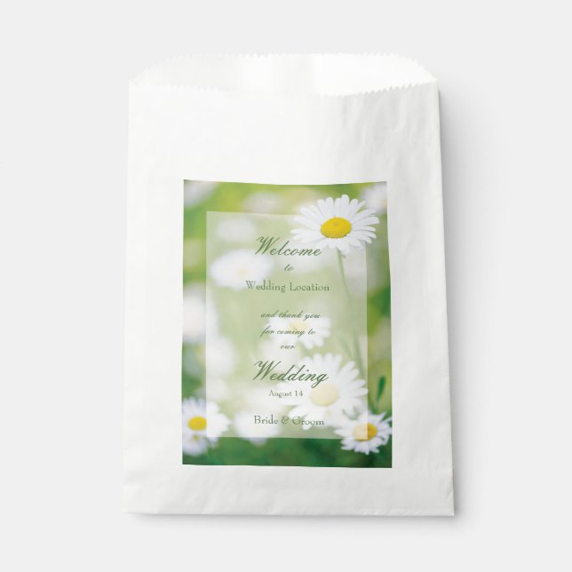 Daisy Daisies Flower Floral Summer Wedding Favor Bag (Front)