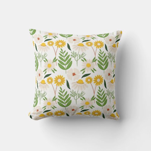 Daisy_Daisy_Colorful Daisy pattern Throw Pillow