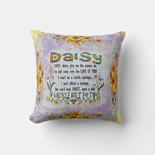 Daisy Daisy Love of You Throw Pillow