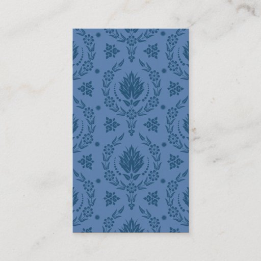 Customizable Daisy Damask, Bamboo in Shades of Blue Business Card Template