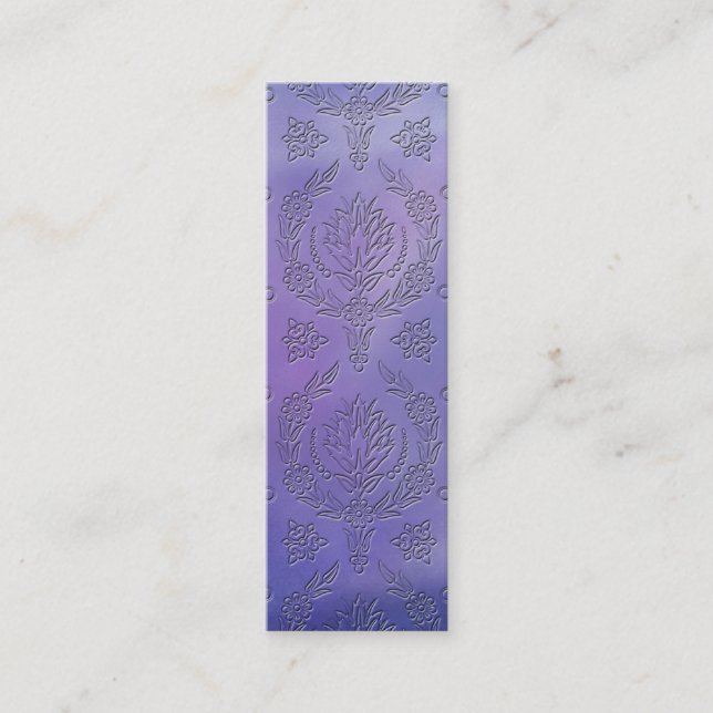 Daisy Damask, EMBOSSED Mini Business Card (Front)