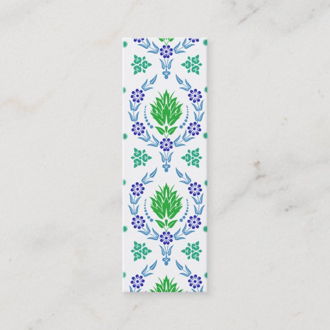 Daisy Damask, GARDEN COLORS Mini Business Card (Front)
