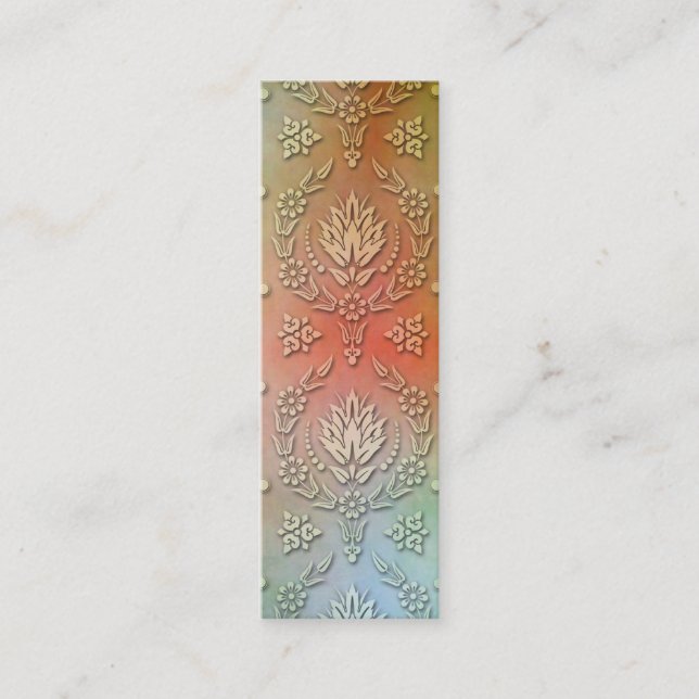 Daisy Damask, WATERCOLOR Mini Business Card (Front)