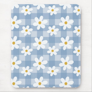 Daisy Days Mousepad - Blue Gingham