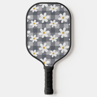 Daisy Days Pickelball Paddle - Black Gingham