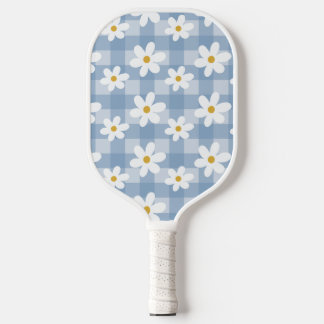 Daisy Days Pickelball Paddle - Blue Gingham