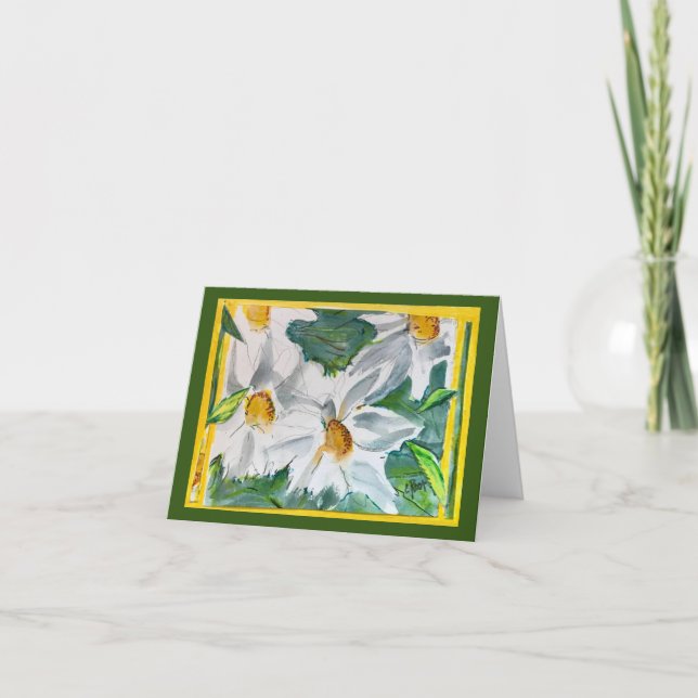 Daisy Delight Letterpress Thank You Card (Front)