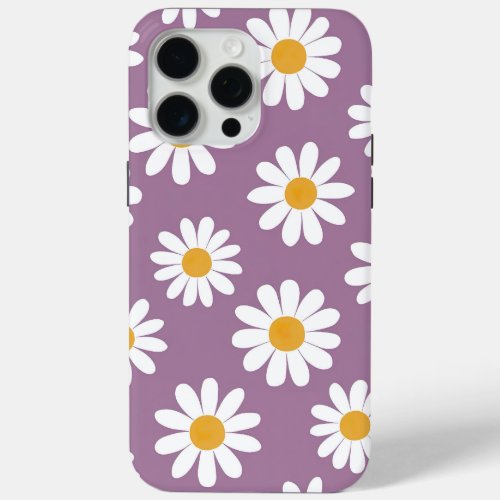 Daisy Delight on Purple iPhone 15 Pro Max Case