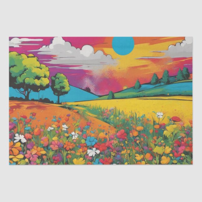 Daisy Delight Pop Art Blossoms decoupage paper (Front)