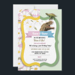 Daisy & Dinosaur Joint Boy Girl Birthday Invitation<br><div class="desc">Daisy & Dinosaur shared party invitation. Perfect for 2 children with 2 interests!
Fun invite for any age! Back print included.</div>