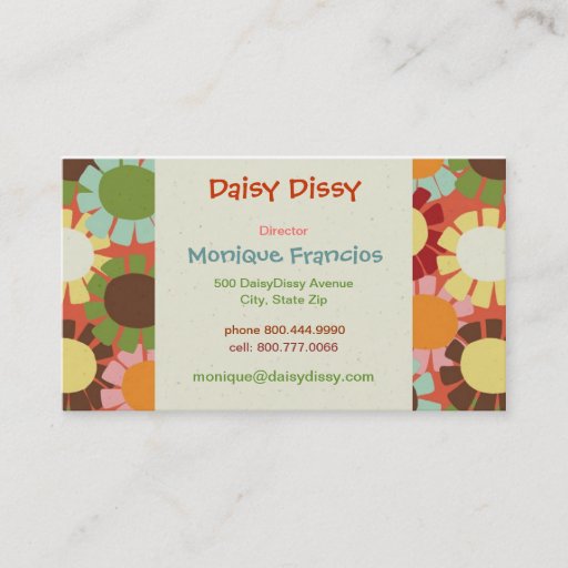 Customizable Daisy Dissy - Orange - Business Card