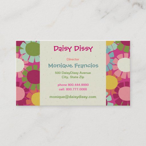 Customizable Daisy Dissy - Pink - Business Card
