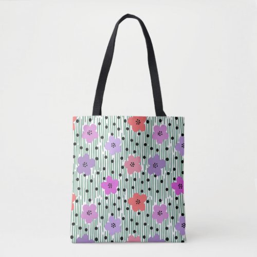 Daisy ditsy abstract floral tote bag