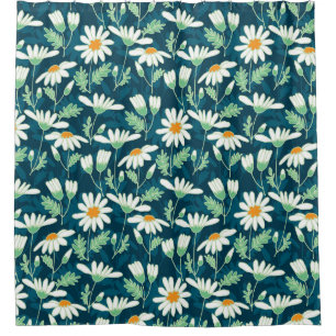 Daisy Ditsy Chamomile Romantic Print Shower Curtain