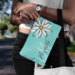 Daisy Doodle Flower Personalized  Monogram  Accessory Pouch<br><div class="desc">This design may be personalized in the area provided by changing the photo and/or text. Or it can be customized by clicking Personalize this Template and then choosing the click to customize further option and delete or change the color of the background, add text, change the text color or style,...</div>