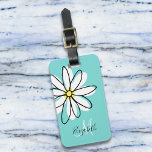 Daisy Doodle Flower Personalized  Monogram Luggage Luggage Tag<br><div class="desc">This design was created though digital art. It may be personalized in the area provide or customizing by choosing the click to customize further option and changing the name, initials or words. You may also change the text color and style or delete the text for an image only design. Contact...</div>