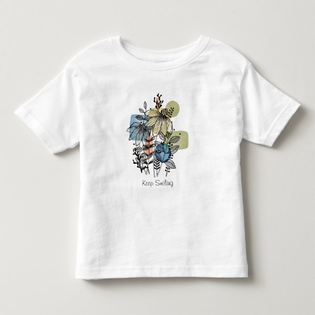 Daisy Doodle In Ink And Watercolor Toddler T-shirt (Front)