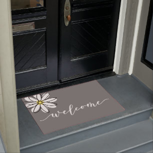 Daisy Doodle Trendy Welcome Modern Door Mat