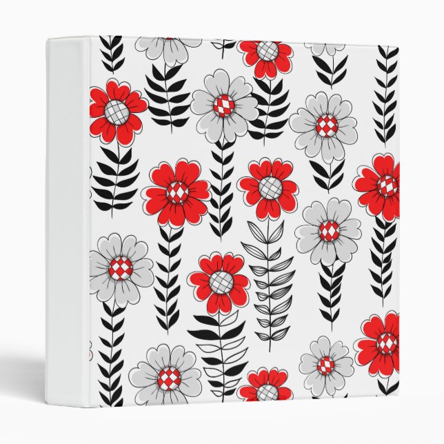 Daisy doodles  in red and black 3 ring binder (Front/Spine)