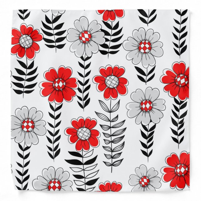 Daisy doodles  in red and black bandana (Front)