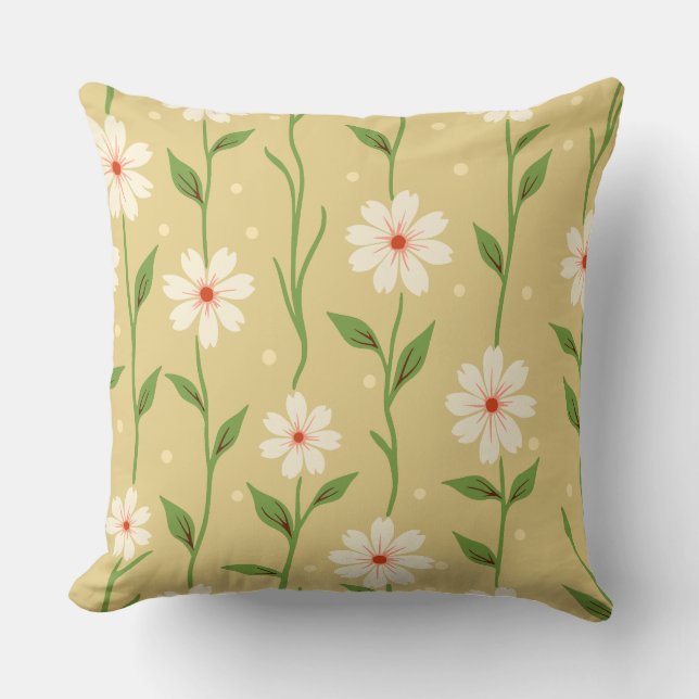 Daisy Dot Vineland Gold Pillow (Front)