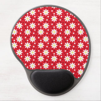daisy dots red gel mouse pad