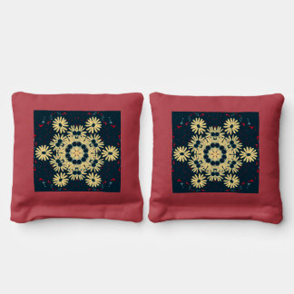 Daisy Dreams Mandala Cornhole Bags