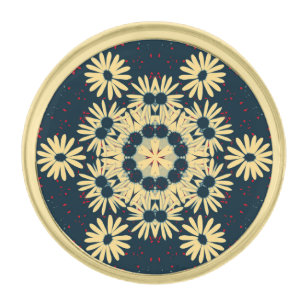 Daisy Dreams Mandala Gold Finish Lapel Pin