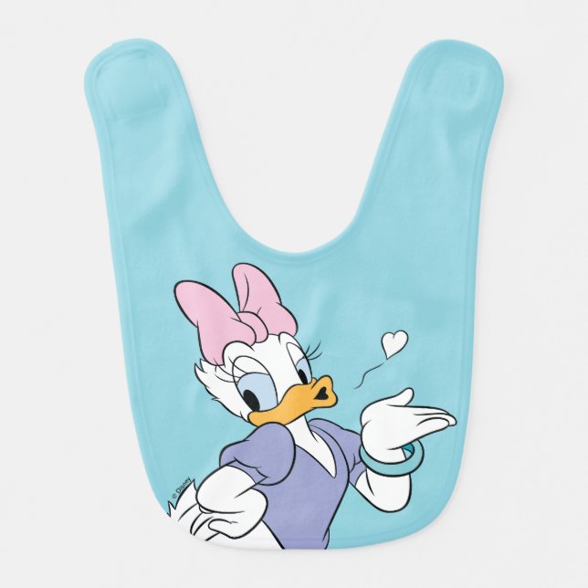 Daisy Duck Blowing a Kiss Baby Bib (Front)