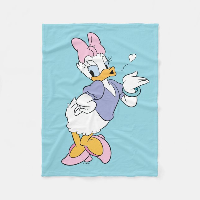 Daisy Duck Blowing a Kiss Fleece Blanket (Front)