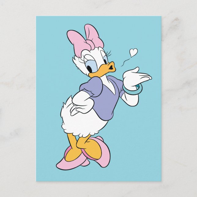 Daisy Duck Blowing a Kiss Postcard (Front)