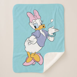 Daisy Duck Blowing a Kiss Sherpa Blanket