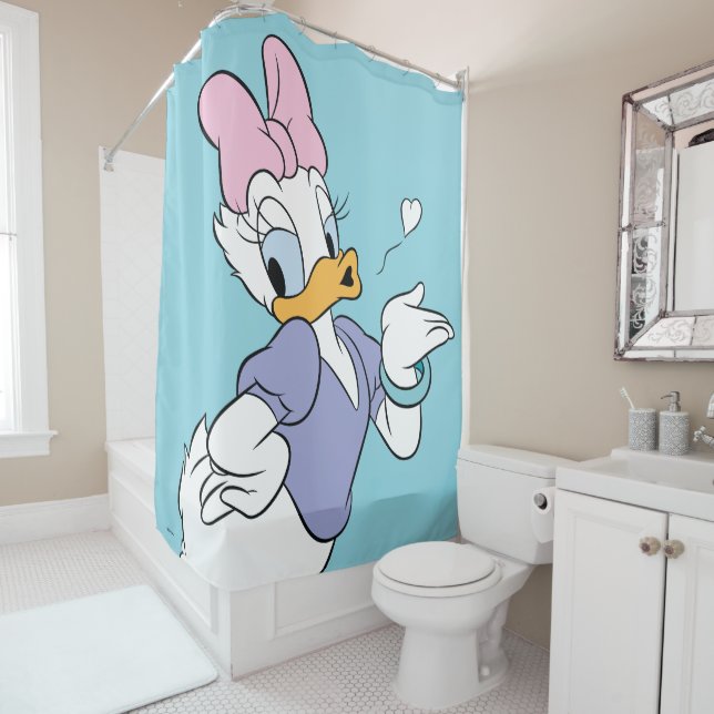 Daisy Duck Blowing a Kiss Shower Curtain (In Situ)
