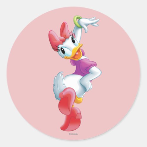 Daisy Duck  Dancing Classic Round Sticker